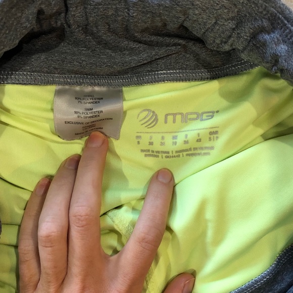 Gray and Neon Yellow Running Shorts - Picture 3 of 3